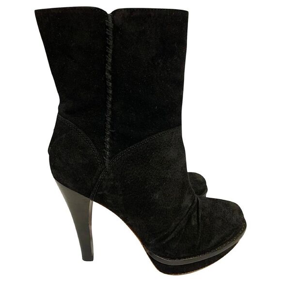 UGG | black leather bianka heeled bootie 8 - Picture 13 of 13